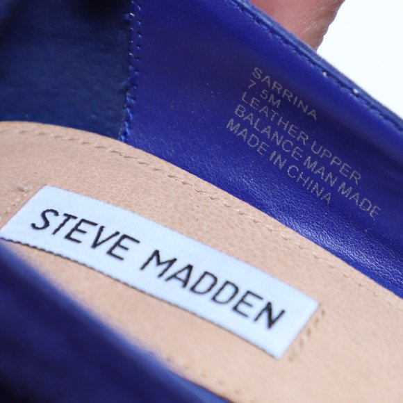 Indigo Suede Steve Madden Chunky Heels - Picture 3 of 3